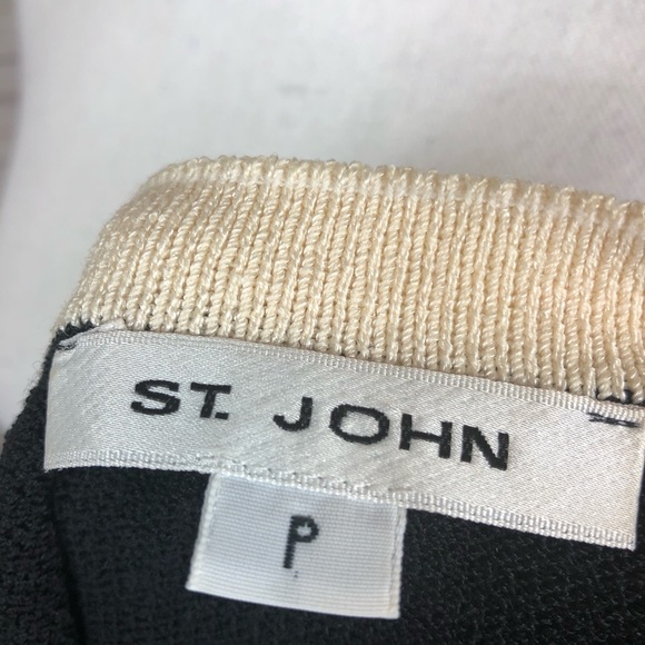 St. John Black Beige Tank Top Shirt - Picture 5 of 6